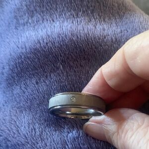 NewSilverM&B titanium men’s ring with Gemstone size 11/12